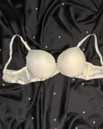 Women’s Heart Print Push Up Bra - Off White