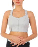 Women's Zipper Front High-Strength Sports Bra - Off White